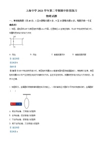 2021-2022学年上海市上海中学高二下学期期中物理试题  （解析版）