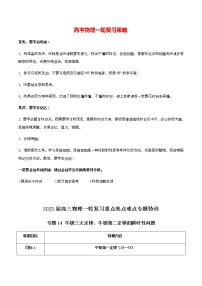 高考物理一轮复习【专题练习】 专题14 牛顿三大定律、牛顿第二定律的瞬时性问题