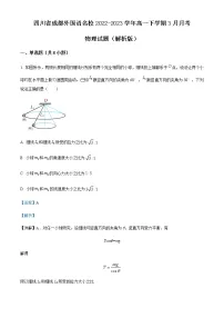 四川省成都外国语名校2022-2023学年高一下学期3月月考 物理试题（解析版）