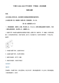 2022-2023学年福建省宁德市高二上学期居家检测物理试题含解析