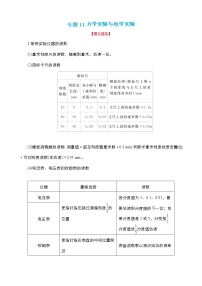 专题11 力学实验与电学实验【讲】（原卷版）