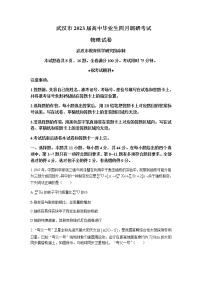 2022-2023学年湖北省武汉市高三下学期4月调研考试物理试卷含答案