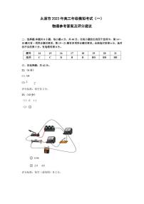 山西省太原市2023届高三一模高三一模物理答案