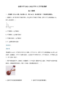 2021-2022学年江苏省金陵中学高三下学期4月调研试题物理（原卷+解析版）