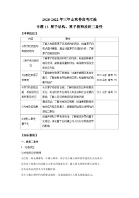 专题13 原子结构、原子核和波粒二象性——【山东专用】2020-2022三年高考物理真题分类汇编（原卷版+解析版）