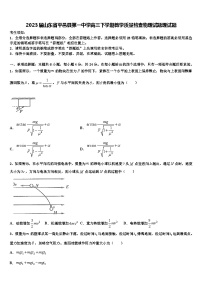 2023届山东省平邑县第一中学高三下学期教学质量检查物理试题理试题