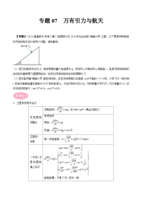 专题07  万有引力与航天-冲刺高考物理大题突破+限时集训（全国通用）