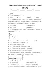 甘肃省白银市白银区大成学校2022-2023学年高二下学期期中物理试题