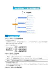 高考物理考前查补易混易错点《曲线运动与平抛运动》(原卷版+解析版)