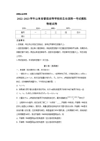 2022~2023学年山东省普通高等学校招生全国统一考试模拟物理试卷（含解析）