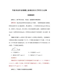 高考物理三轮复习考前冲刺易错题专题04 曲线运动与万有引力定律（含解析）