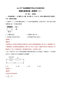 2022年1月广东省普通高中学业水平合格性考试物理仿真模拟试卷C（新课程）（含解析）