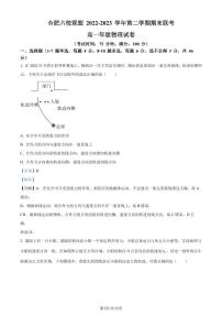 安徽合肥六校联盟2022-2023学年高一下学期期末联考物理试题（解析版）