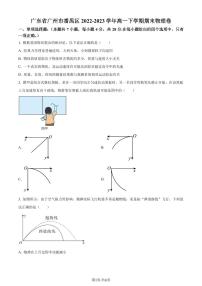 广东广州番禺区2022-2023学年高一下学期期末物理试题（原卷版+解析版）