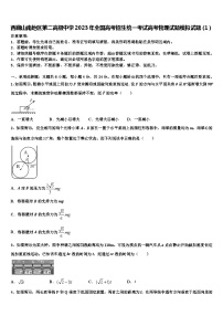 西藏山南地区第二高级中学2023年全国高考招生统一考试高考物理试题模拟试题