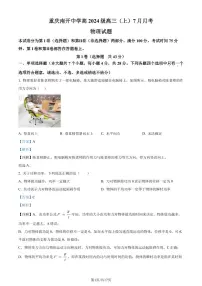 重庆南开中学2023-2024学年高三上学期7月月考物理试题（解析版）