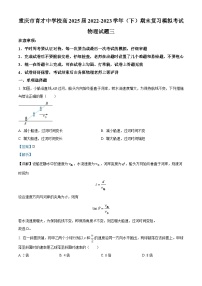 重庆市育才中学2022-2023学年高一物理下学期期末复习模拟考试试题（三）（Word版附解析）