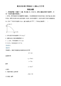 2023届重庆市长寿中学校高三上学期12月月考物理试题 （解析版）