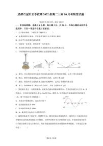 四川省成都石室阳安学校2023-2024学年高二上学期10月月考物理试题（月考）