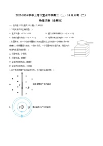 2023-2024学年上海市重点中学高三（上）10月月考（二）物理试卷（含解析）