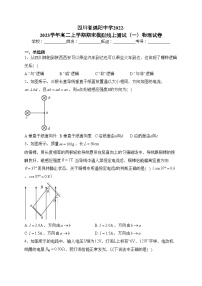 四川省绵阳中学2022-2023学年高二上学期期末模拟线上测试（一）物理试卷(含答案)