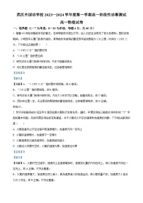 湖北省武汉外国语学校2023-2024学年高一上学期10月月考物理试题  Word版含解析