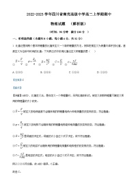 2022-2023学年四川省南充高级中学高二上学期期中物理试题含答案