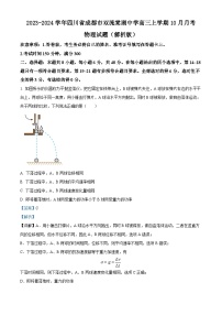 2023-2024学年四川省成都市双流棠湖中学高三上学期10月月考 物理试题（解析版）