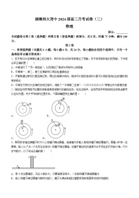 2024湖南师大附中高三上学期月考（三）物理试卷含答案