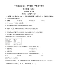 北京市丰台区2023-2024学年高二物理上学期期中试题B卷（Word版附答案）