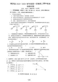 广东省惠州市博罗县2023-2024学年高二上学期期中检测物理试题