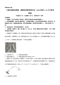 湖南省三湘名校教育联盟、湖湘名校教育联合体2023-2024学年高三上学期10月大联考物理试卷（Word版附答案）