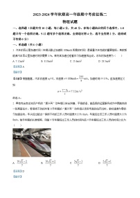 河南省南阳市邓州市第一中学校2023-2024学年高一上学期11月期中物理试题（解析版）