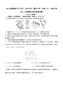 2024届福建省平山中学、内坑中学、磁灶中学、永春二中、永和中学高三上学期期中联考物理试题 Word版