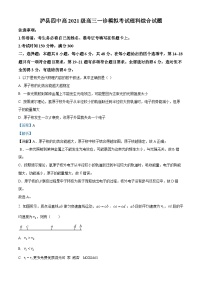 2024届四川省泸县第四中学高三上学期一诊模拟考试理综物理试题（解析版）