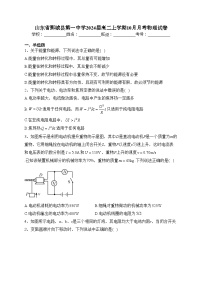 山东省鄄城县第一中学2024届高二上学期10月月考物理试卷(含答案)