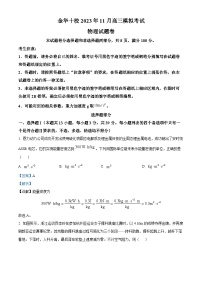 浙江省金华市十校2024届高三物理上学期11月模拟考试试题（Word版附解析）