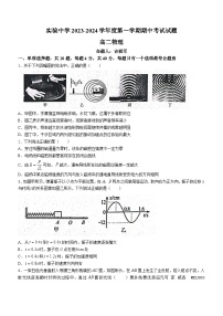 江苏省南通市海安市实验中学2023-2024学年高二上学期11月期中考试物理试题(无答案)