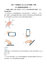 安徽省合肥市第一中学滨湖校区2023-2024学年高一上学期素质拓展训练物理试题(二)（Word版附解析）