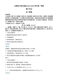 内蒙古赤峰市红山区赤峰第四中学2023-2024学年高二上学期11月期中物理试题（Word版附解析）