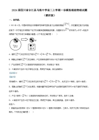 2024届四川省合江县马街中学高三上学期一诊模拟理综物理试题 （解析版）