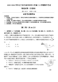 2023-2024学年辽宁省大连市沙河口区高三上学期期中考试 物理试卷（含答案）