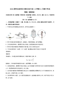 2024届河北省邢台市部分高中高三上学期11月期中考试 物理（解析版）