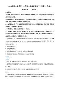 2024届湖北省武汉二中等高中名校联盟高三上学期11月期中物理试题  （解析版）