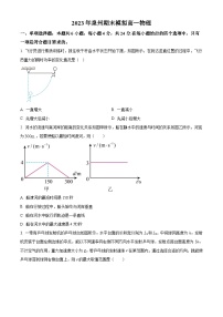 福建省泉州市2022-2023学年高一下学期期末模拟物理试题（原卷版）