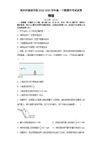 河南省郑州外国语学校2022-2023学年高一下学期期中考试物理试卷