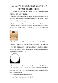 2023-2024学年湖南省常德市汉寿县高三上学期12月期中考试 物理试题（含解析）