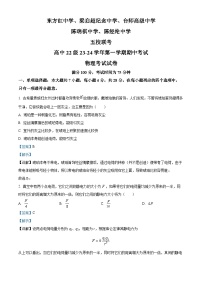 广东省江门市五校联考（东方红中学、梁启超纪念中学、台师高级中学、陈瑞祺中学、陈经纶中学）2023-2024学年高二上学期期中考试物理试题（解析版）