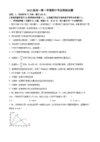 河北省秦皇岛市第一中学2023-2024学年高一上学期期中物理试题（Word版附解析）