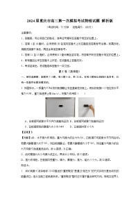2024届重庆市高三第一次模拟考试物理试题 解析版